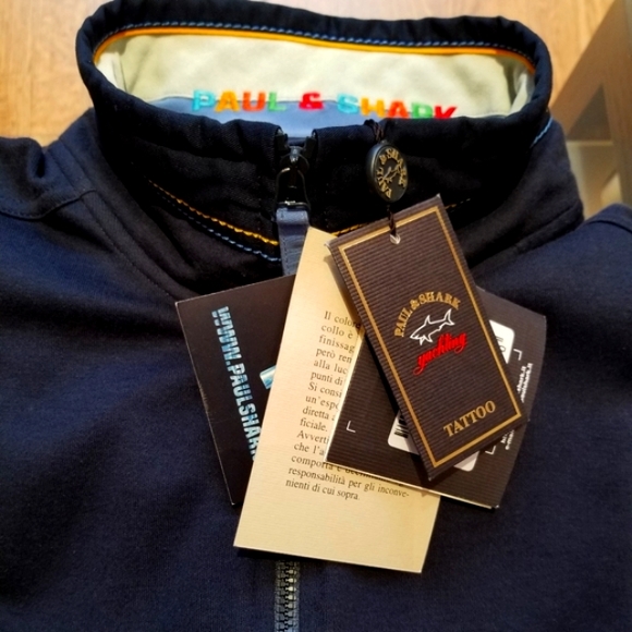 Paul & Shark 100% Navy Cotton Quarter Zip Yachting Sweatshirt Vintage - Picture 4 of 8